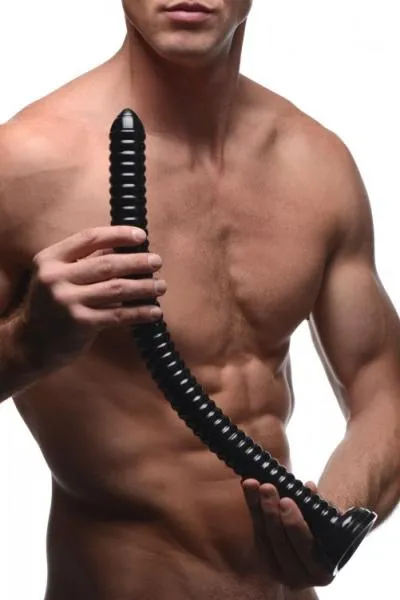 Hosed Ribbed 19 Inches Anal Dildo Black Hosed Anal Hosed Ribbed 19 Inches Anal Dildo Black Hosed Anal
