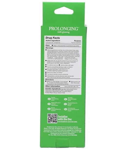 Prolonging Delay Spray For Men 2oz Doc Johnson Female Sex Toys