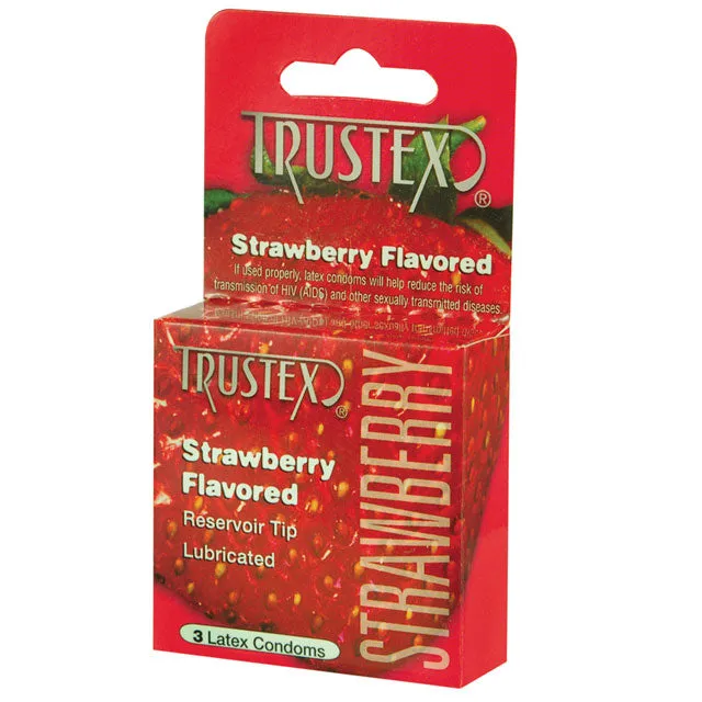 Vibrators Global Protection Corp Trustex Strawberry Condom 3Pk