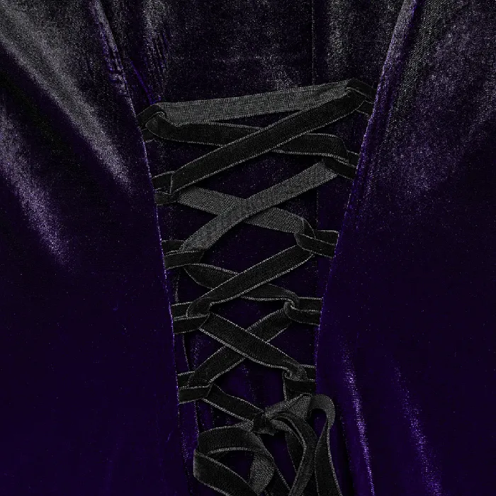 EVEs SECRETS Female Sex Toys Lavender Gradient Velvet Dress with Intricate Lace Details