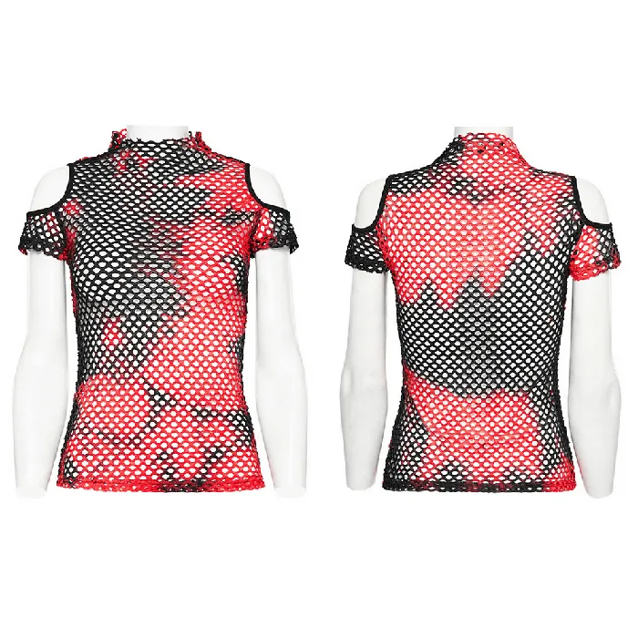 EVEs SECRETS Vibrators Stylish Mesh Tee with Punk Vibe in Vibrant TieDye Shades