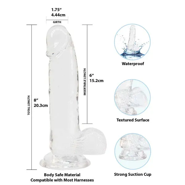 Addiction Addiction Crystal 8 Clear Dildo with Balls Dildos