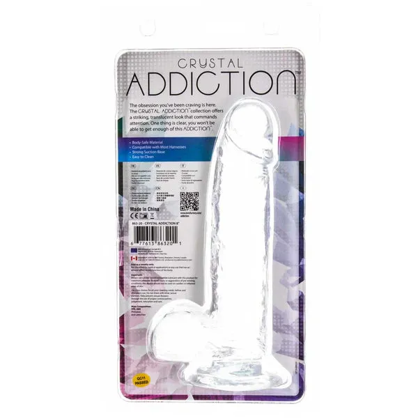 Addiction Addiction Crystal 8 Clear Dildo with Balls Dildos