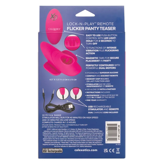CalExotics Female Sex Toys LockNPlay Remote Flicker Panty Teaser