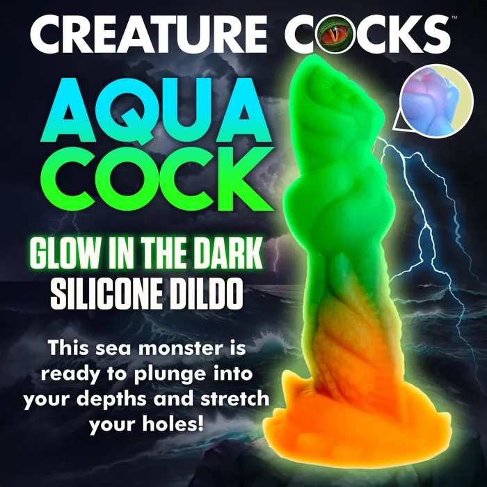 Creature Cocks AquaCock Glow in the Dark Silicone Dildo Creature Cocks Dildos