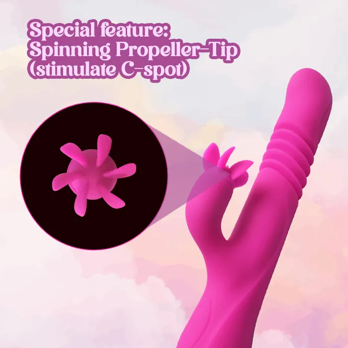 Female Sex Toys FRISKY BUSINESS SG Propeller Spin n Thrill 4in1 Dual Vibrator