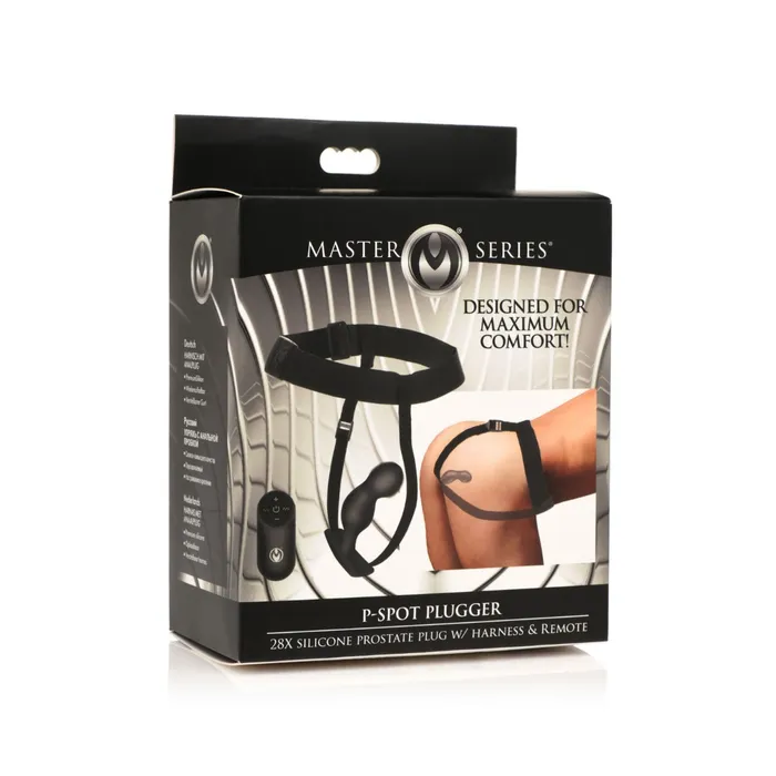 Master Series Master Series PSpot Plugger Silicone Prostate Vibrating Butt Plug Set with Harness Anal