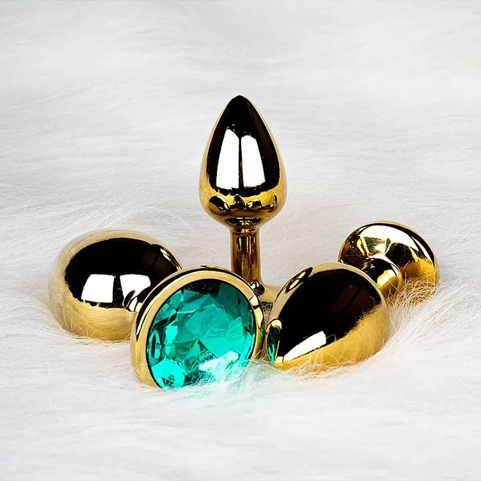 Shots America Anal Round Gem Butt Plug Large Emerald Green